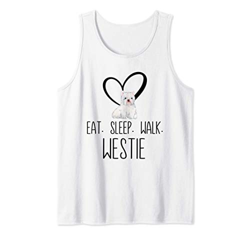 Eat Sleep Walk Westie Highland Terrier Dog Camiseta sin Mangas