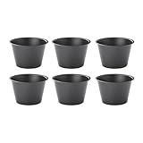 Lawnoval Puddingförmchen aus Karbonstahl, antihaftbeschichtet, rund, Tarte- und Muffinformen, 6er-Set, 100 ml und 200 ml, stapelbare Backformen für Luftfritteusen und kleine Öfen