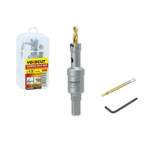 1/2 Inch Carbide Hole Saw, Hole Cutter Carbide Tipped with Pilot Drill Bit, TCT Hole Saws for Stainless Steel, Metal, Iron, Copper, Brass, Plastic, Wood