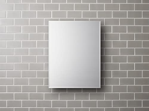 Kohler Clc Flat, Single Medicine Cabinet With Mirrored Door, 20” Width X 26” Height, Aluminum, Frameless With Beveled Edges, One Size, Silver #TOP4