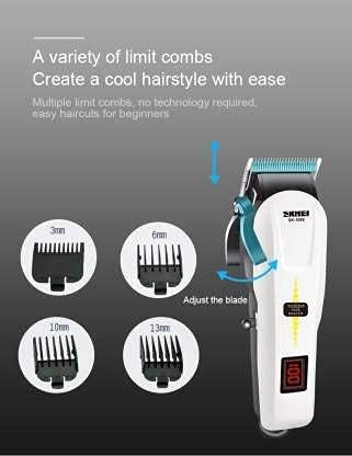 Image of SKMEI SKT1008W Professional Hair Straightener & Clipper For Men and Women | Corded Hair Trimmer with Quiet Operation and Dteachable Heads | Hair Styling Trimmer with LED Power Indicator, White