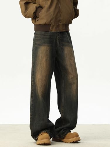 Men's Jeans Summer American Retro Straight Denim Long Pants for Men4