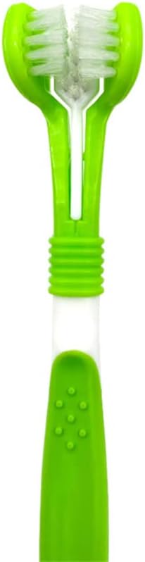 RODEREK Pet Oral Cleaning Tools, 3-Head Multi-Angle Toothbrush, Pet Toothbrush for Dogs