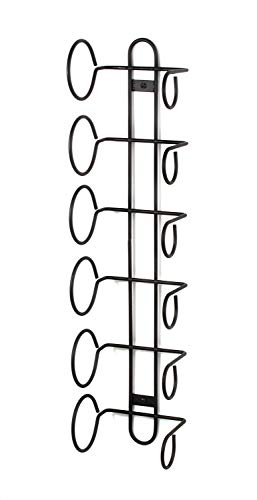 Spectrum Diversified Wine Rack, Wall Mount, 6-Bottle, Black