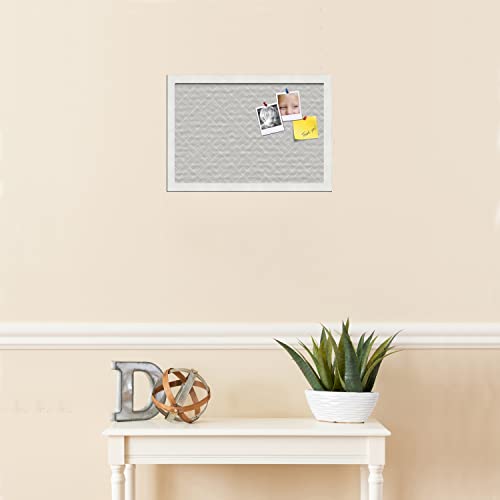Pinpix 18X12 Inch Cork Bulletin Board. This Decorative Framed Pin Board Comes With Peaks Modern Grey Design And Satin White Frame. Ideal For Home, Office Decor Or School (Pinpix-1794) #TOP3