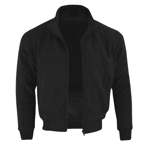 Men\'s Motorcycle Hoodie - Premium Fleece Moto Racing Protective Hoodie with CE-Approved Lining for Safety. (US, Alpha, Large, Regular, Regular, Black)