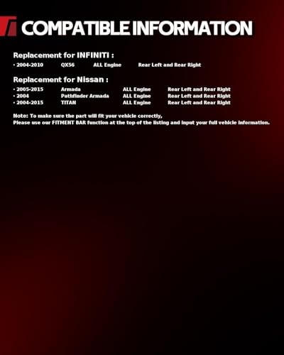 Image of Torchbeam Rear Brake Calipers Set for Nissan 2004-2015 TITAN, Nissan 2005-2015 Armada, INFINITI 2004-2010 QX56, Rear Left and Rear Right Calipers Replace # 192949+192948