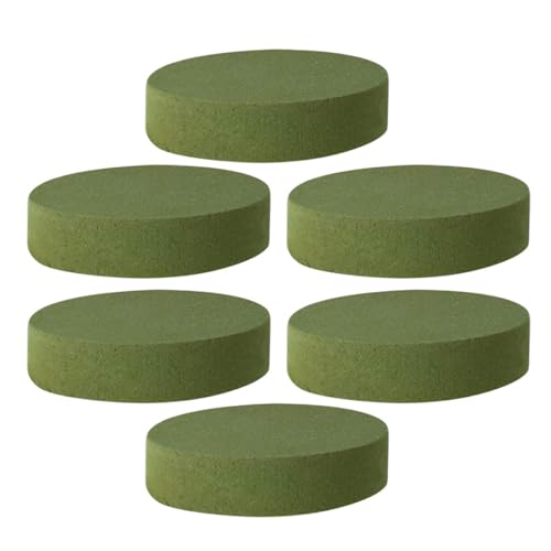 LIGHTAOTAO Barro Floral Redondo para Arreglos de Flores, Absorción Fuerte de Agua, Material Sintético Verde, Paquete de 6 Piezas, Fácil de Usar para Proyectos de Arte Floral