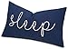 EURASIA DECOR Embroidered 12x20 Inch Lumbar Pillow Cover – Navy Blue Cotton Bedroom Accent – Sleep