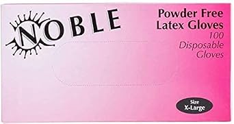 Noble Latex 4.5 Mil Thick Powder-Free Textured Disposable Gloves- Box of 100 X-Large