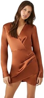 فستان قصير من الساتان بحافة توليب للنساء فوريفر 21