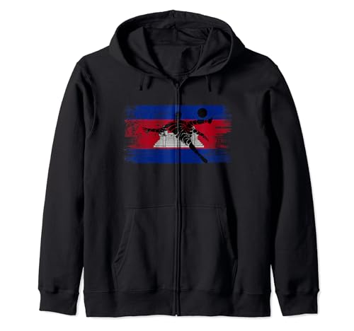 Cambodia Soccer Khmer Football Zip Hoodie