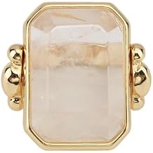 OIDIMS Natural Stone Cocktail Ring for Women Charms Gemstone Dainty Gold-Tone-Tone Band Wedding Engagement Statement Rings Comfort Fit Jewelry for Her Girlfriend Size 8
