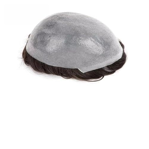 Hombres Sistema de peluquín cabello humano fino 0,03 mm con base PU y bucle en V for hombre Peinado(8x10)