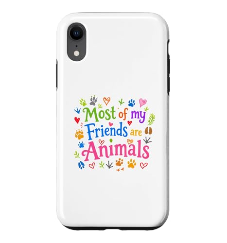 Most Of My Friends Are Animals Funny Animal Lover �X�}�z�P�[�X iPhone XR �p