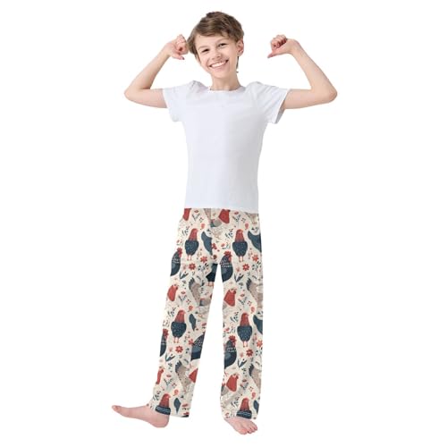 Pajama Bottoms, Pajamas Long Pant Cute Farm Roosters Lounge Wear Casual Sleep Pants Soft Pjs Sleepwear3