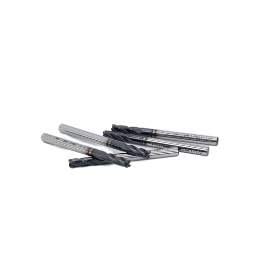 Image of Square End Mills Set JESTUOUS Carbide 4 Spiral Flute Titanium Coating Drill Bits 1 /8 inch Shank Dia.3 /8 inch Cut Length for Milling Metal,5 Pieces