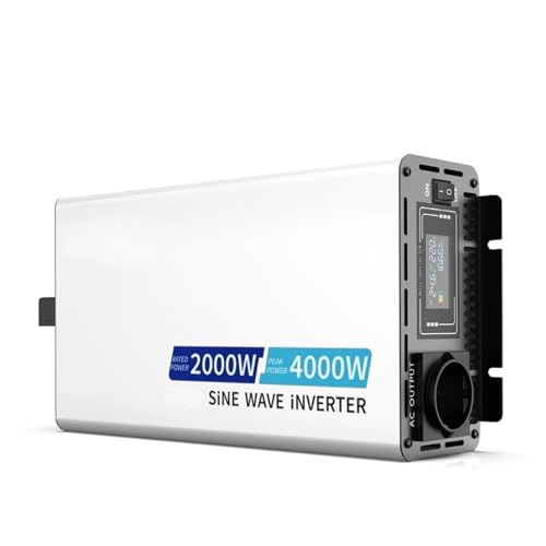 modificada Inversor Corriente Onda Sinusoidal para Pura 12V O 24V Inversor 4000W con Pantalla A Color Convertidor De Energía Solar 220V para Camping(12V)