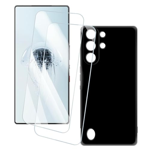 OAGELIM 2�Z�b�g �X�N���[���v���e�N�^�[ + �P�[�X ZTE Nubia Red Magic 10S Pro+ 5G (6.85 �C���`) �Ƃ̌݊������� �A�[�e�B�X�e�B�b�N�J�X�^���v�����g�J�o�[�Ƌ����K���X�t�B���� �X�N���b�`�h�~ (��)