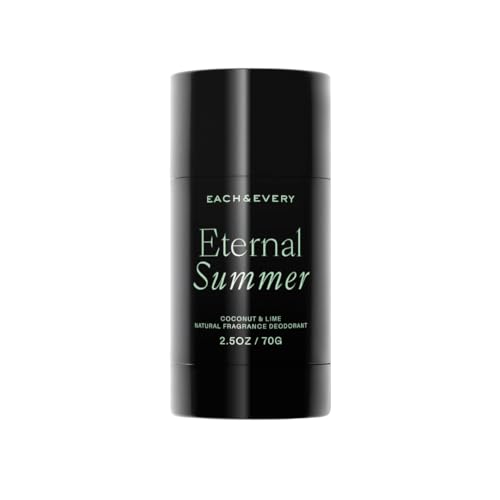 Each & Every Aluminum Free Deodorant for Women & Men – Natural Fragrance All Day Odor Protection, Non-Toxic Deodorant for Sensitive Skin, EWG Verified, Baking Soda Free - Coconut & Lime Scent, 2.5oz