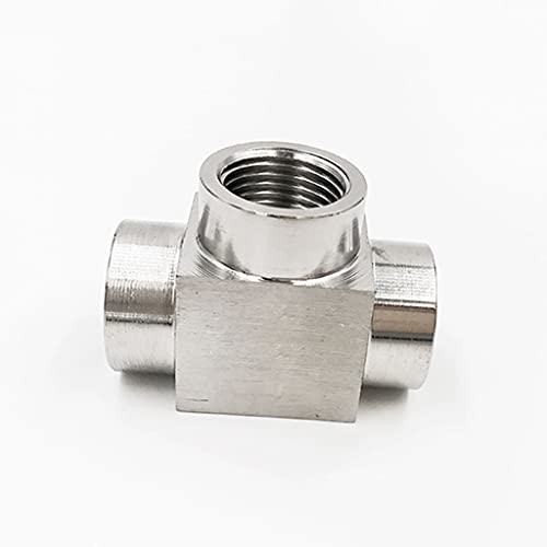 Tee 1/4 NPT rosca interna hembra acero inoxidable 304 para tuberías de agua 2