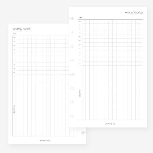 Half Letter Monthly Tracker Planner Insert 8Disc Agenda Refill for Levenger Circa
