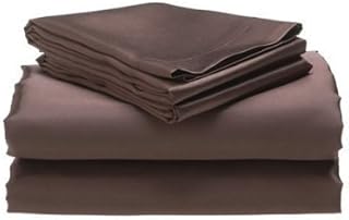 Grand Linen 2 Piece Queen Size Solid Chocolate Brown Satin Pillow Cases Silky Smooth Bridal Pillowcases Set