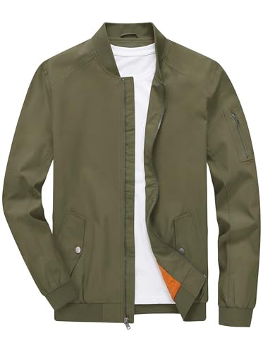 TBMPOY Men's Bomber Jacket Lightweight Spring Windbreaker Light Casual Stylish