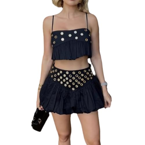 Ensemble d'été crop top et mini-jupe plissée chic pour faire sensation en boîte de nuit