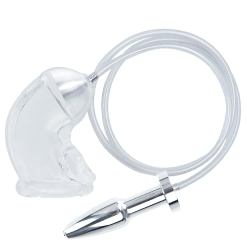 Dilatador de uretra 2 en 1 de silicona con tapón anal hueco de acero