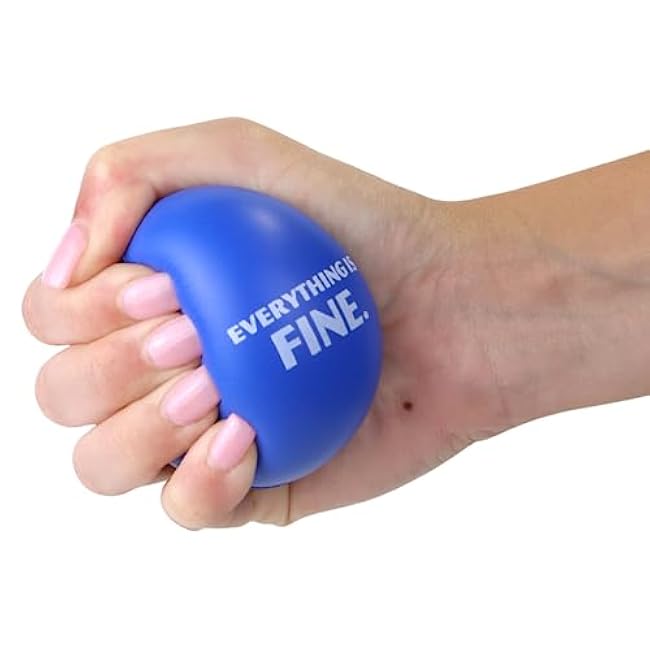 Needzo Everything is Fine Funny Stress Balls and Grip Strengthener, Squishy Focus Ball for Work, Coworker Gifts (Pack of 3)