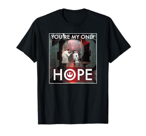 T-shirt Star Wars Princess Leia You're My Only Hope vêtement geek imprimé col rond original