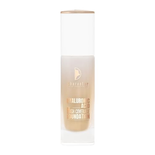 Character Hyaluronic Acid High Coverage Foundation –16HR Long Wear | Full Coverage with Natural Matte Finish | Sweat-Resistant, Crease-Proof | Hydrating & Lightweight Formula