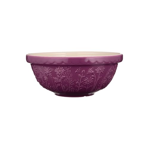 Mason Cash in The Meadow Size 18 Mixing Bowl 26cm | 2.7 Litre Floral Embossed Earthenware Bowl for Dough, Pastry & Cake Mixes | Dishwasher Safe
