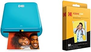 KODAK Step - Impresora fotográfica instantánea con Bluetooth/NFC, tecnología Zink y aplicación iOS y Android, Imprime Fotos Adhesivas de 2 x 3 ”, Azul