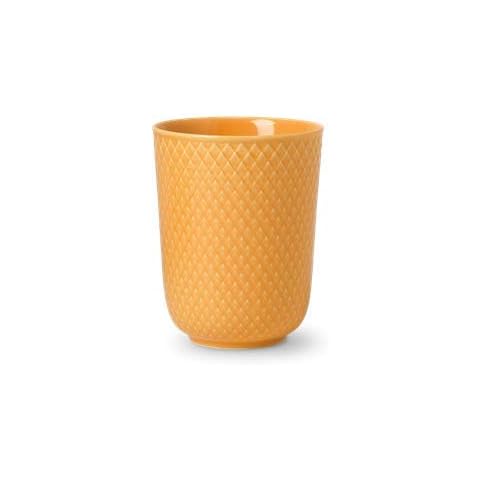 Lyngby 33 cl Rhombe Designer Mug, Fine China, Yellow Cover
