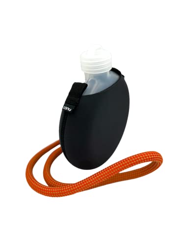 Canu Canteen Reusable Plastic Water Bottle With Black Yulex Neoprene Case And Orange Climbing Rope Carrying Strap - Great For Hiking, Climbing, Walking, Travel, Yoga, Gym, Or Everyday Use - 22 Fl Oz #TOP2