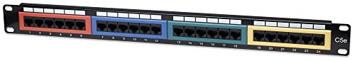 Panneau de brassage Cat5e UTP 24 ports RJ45 rackable 1U Intellinet câblage réseau informatique