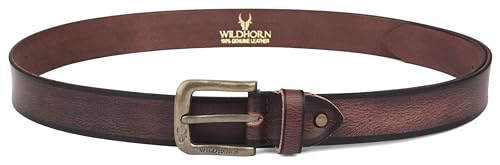 Image of WildHorn Classic Genuine Leather Belt for Men - Stylish and Durable with Adjustable Fit