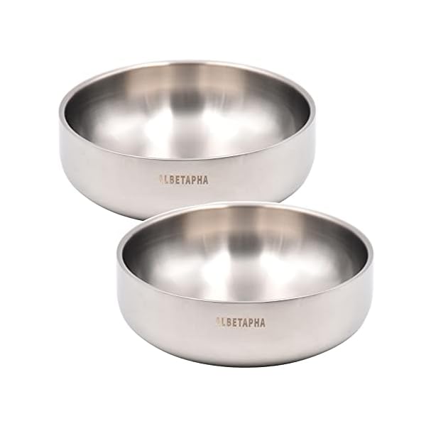 Albetapha Dog Bowl,Cat Bowl,18/8(304) Stainless Steel Dog and Cat Bowl,18 fl oz Double-Wall Pet Bowl (2 Bowls) Albetapha Dog Bowl,Cat Bowl,18/8(304) Stainless Steel Dog and Cat Bowl,18 fl oz Double-Wall Pet Bowl (2 Bowls)