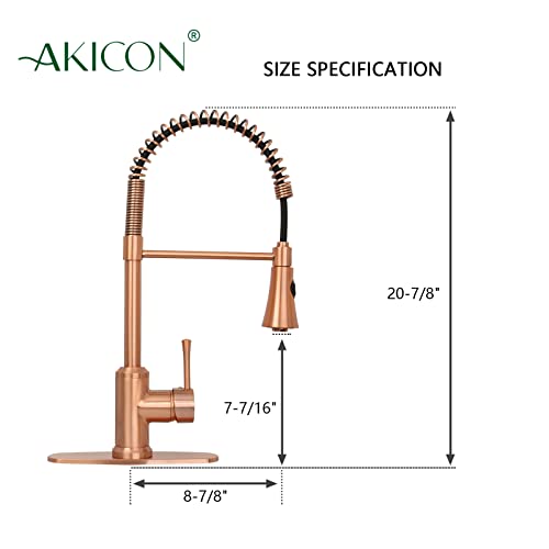 Copper Kitchen Faucet With Soap Dispenser, Single Handle Solid Brass High Arc Pull Down Sprayer Head Kitchen Sink Faucets With Deck Plate Oh566 #TOP4
