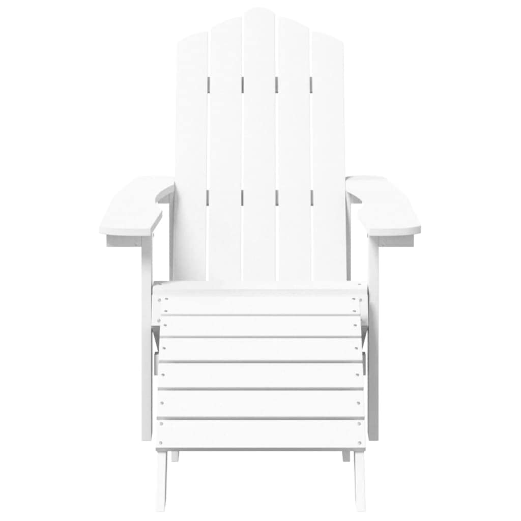 Sedute per esterni Sedia da patio Sedia a sdraio sedia esterno Sedie Giardino con Poggiapiedi e Tavolo Adirondack HDPE Bianco Per Arredo Esterno, Giardino, Terrazzo e Balcone