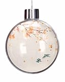 Qumstemily Christmas Balls Ornaments 2024, Orange Botanical Clear Ball Christmas Tree Ornament Shatterproof, Rustic Maple Leaf Pastoral Birds Indoor Outdoor Hanging Decorations for Xmas, Wedding