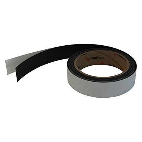 FindTape Receptive Steel Tape [Adhesive-Backed/Attracts Magnets] (MGRS): 1 in. x 10 ft. (Black) / outdoor-grade Cover