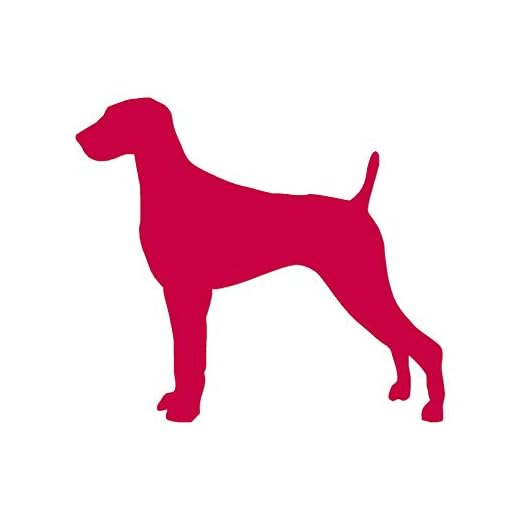 Weimaraner Dog Breed - Vinyl Decal Sticker - 6.5" x 5.75" - Red