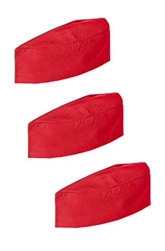 DESERMO - Juego de 3 barcos de cocina con cierre de velcro, para hombre y mujer, varios tamaños, 220 g/m2, color rojo Cover