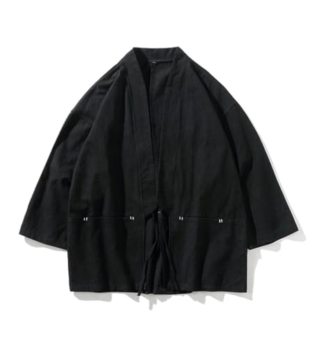Bollrllr 2024 Men's Traditional Clothing Fashion Retro Cardigan Classic Haori Kimono Yukata2