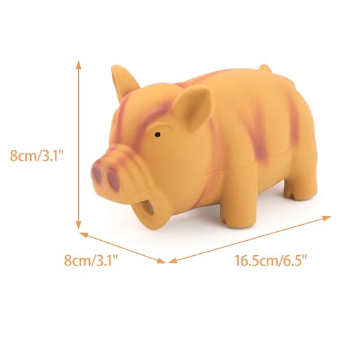 Chiwava 2 Stück 16,5 cm Quitschende Hundespielzeug Latex Schwein GRUNTING Tier Sound Welpen Kauen Interaktives Spiel für Medium Hunde