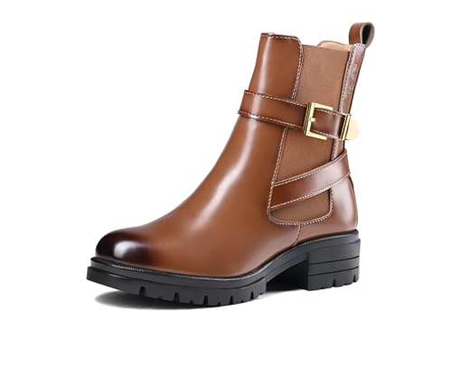 Image of LOUIS STITCH Women's High Ankle Boots| Elegant Buckle Slip-On Boots | Casual Slip-On Long Boots for Women | Casual & Formal Outings | LSLD-CLBT-LBB