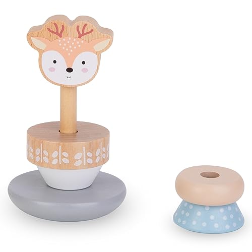 mamabrum Holzspielzeug-Set - Motorikschleife, Sortierbrett & Stapelspiel für Baby & Kleinkind ab 10 Monate - Montessori-Lernspielzeug zur Förderung der Motorik (6-teilig)
